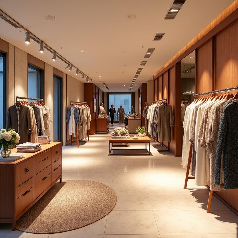 Interno lussuoso della boutique Eleganza Donna a Milano